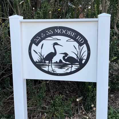 Custom Herons Monogram Metal Sign