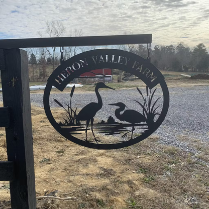 Custom Herons Monogram Metal Sign