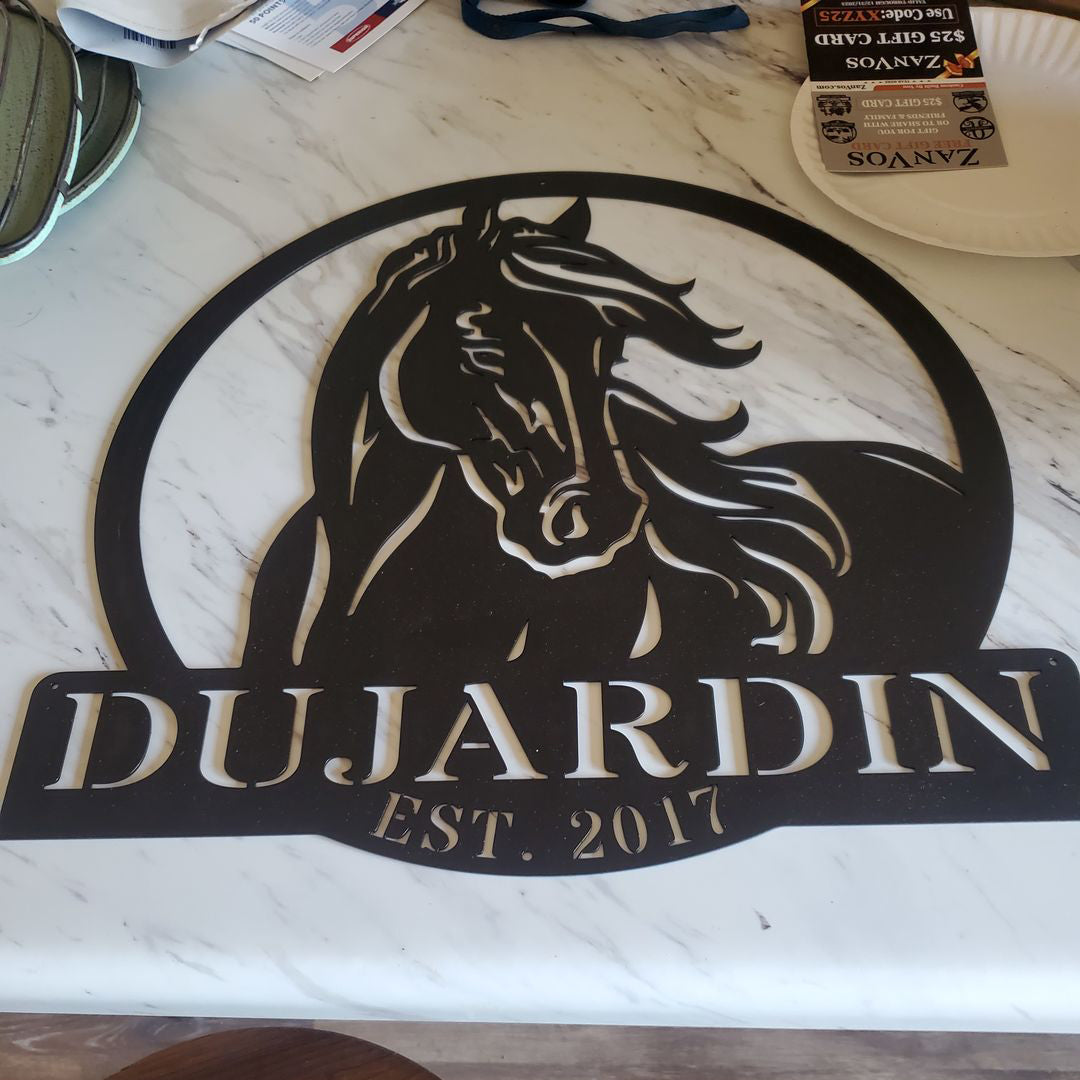 Personalized Horse Metal Sign
