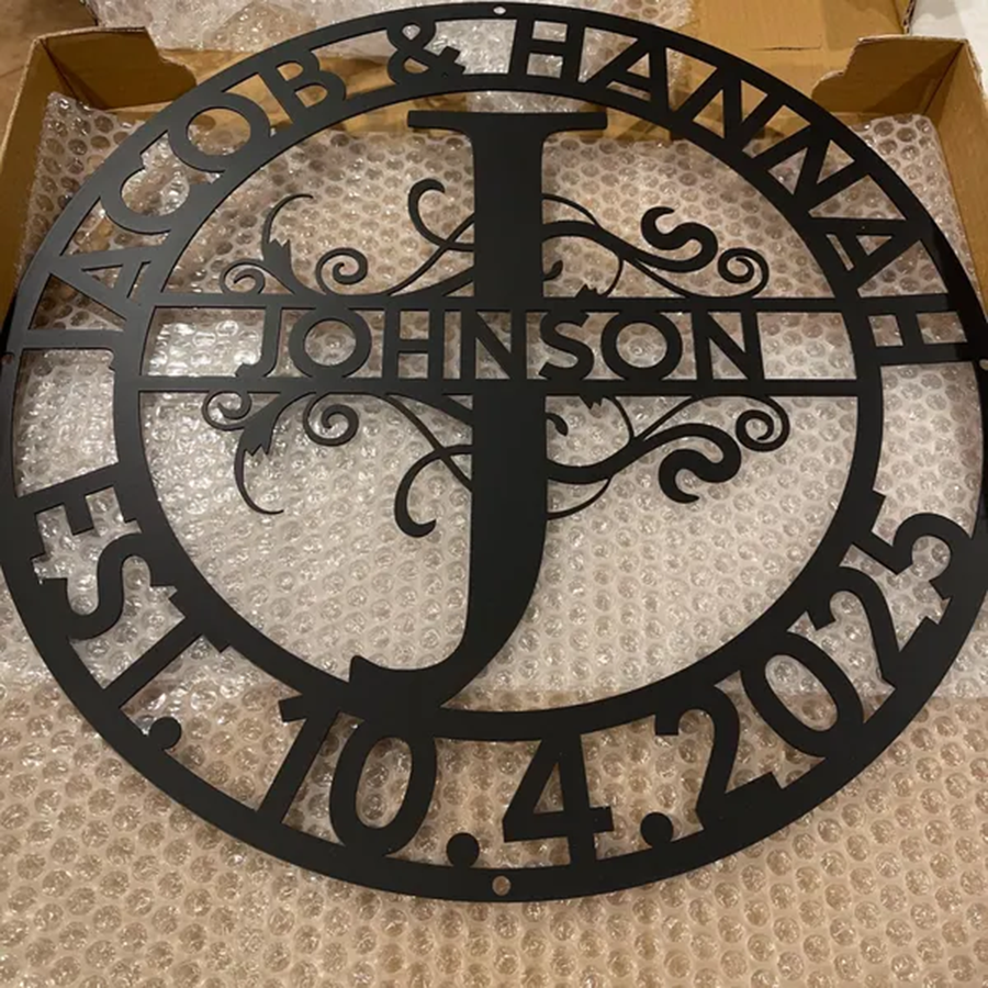 Custom Anniversary Metal Monogram