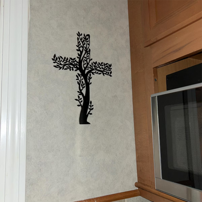 LIVING CROSS Metal Wall Hanging