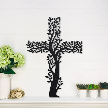 LIVING CROSS Metal Wall Hanging