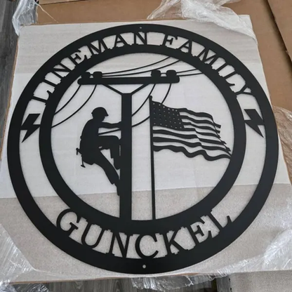 Lineman Line Life Custom Metal Sign