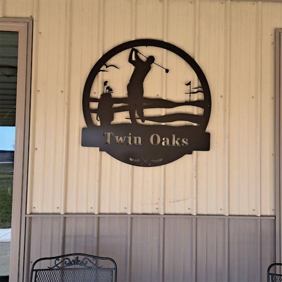 Men's Golf Custom Monogram Metal Sign