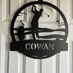 Men's Golf Custom Monogram Metal Sign