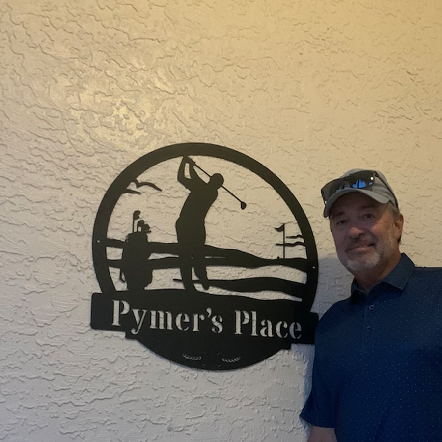 Men's Golf Custom Monogram Metal Sign