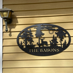 Oval Deer Metal Cabin Sign