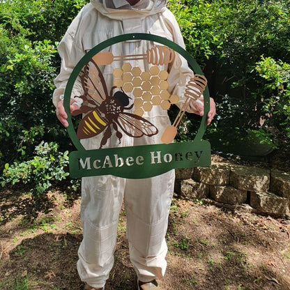 Personalized Painted Metal Bee Art Customer Photo