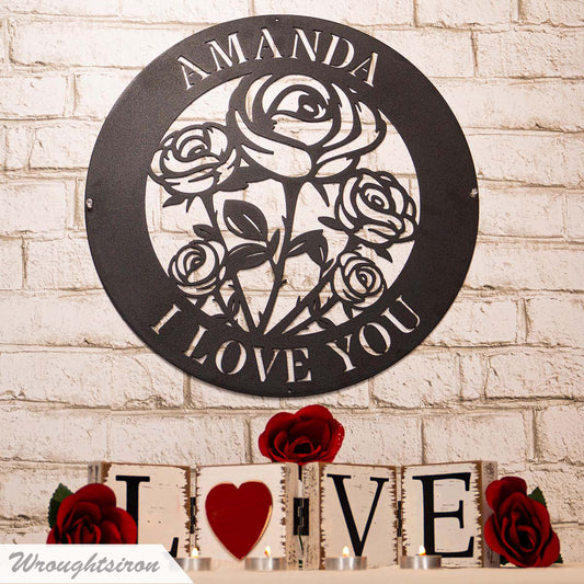 Personalized Valentine's Day Gifts-Rose Metal Monogram