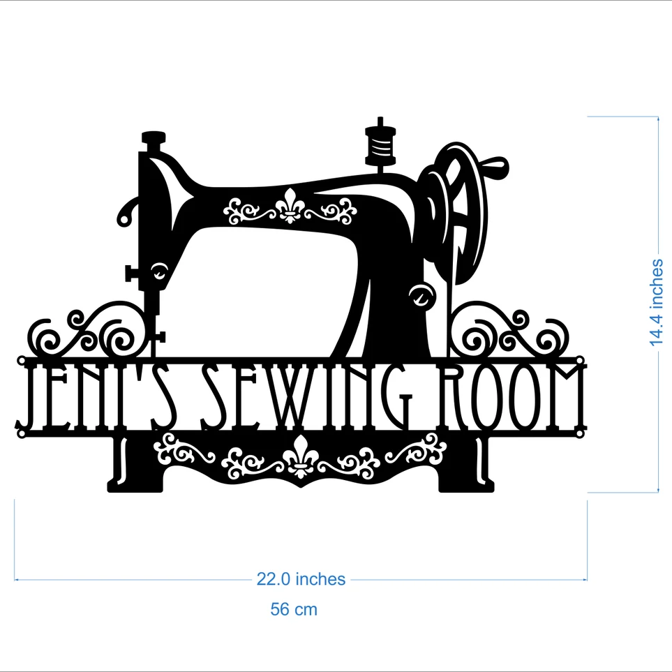 Personalized Sewing Machine Metal Sign