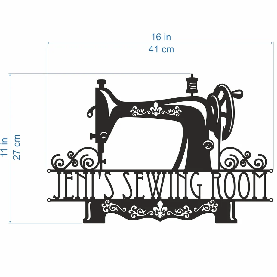 Personalized Sewing Machine Metal Sign