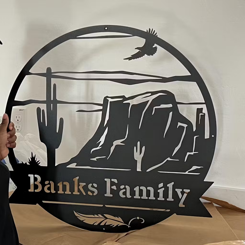 Personalized Desert Oasis Metal Monogram