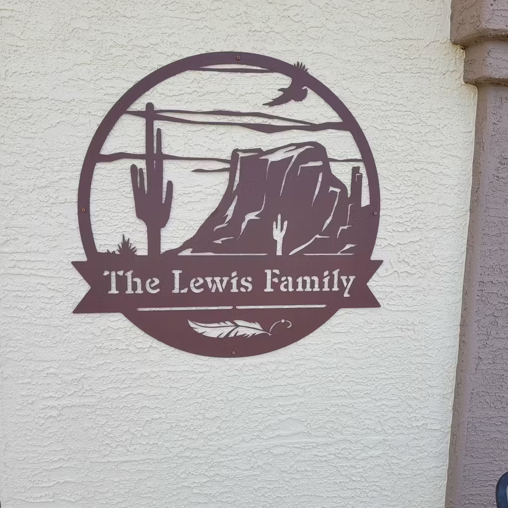Personalized Desert Oasis Metal Monogram