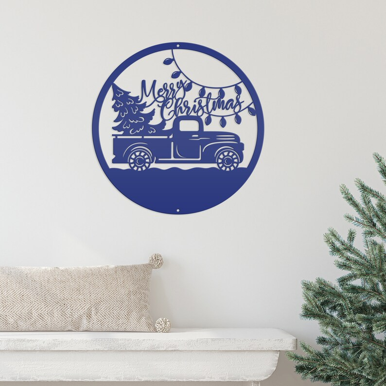 Old Christmas Truck Metal Sign