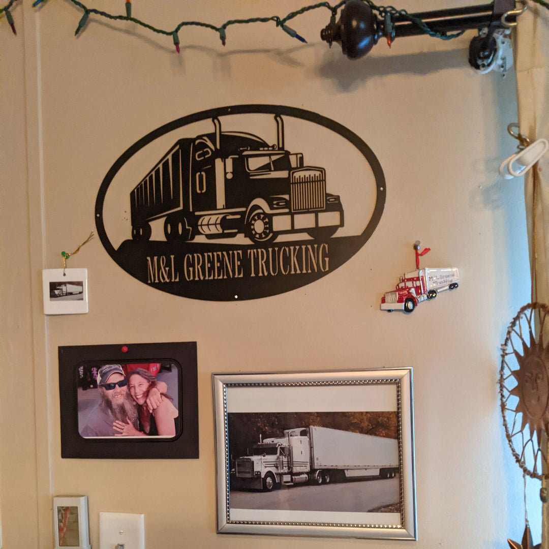 Custom Truck Monogram Metal Sign