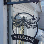 Welcome Dragonfly Monogram Metal Art