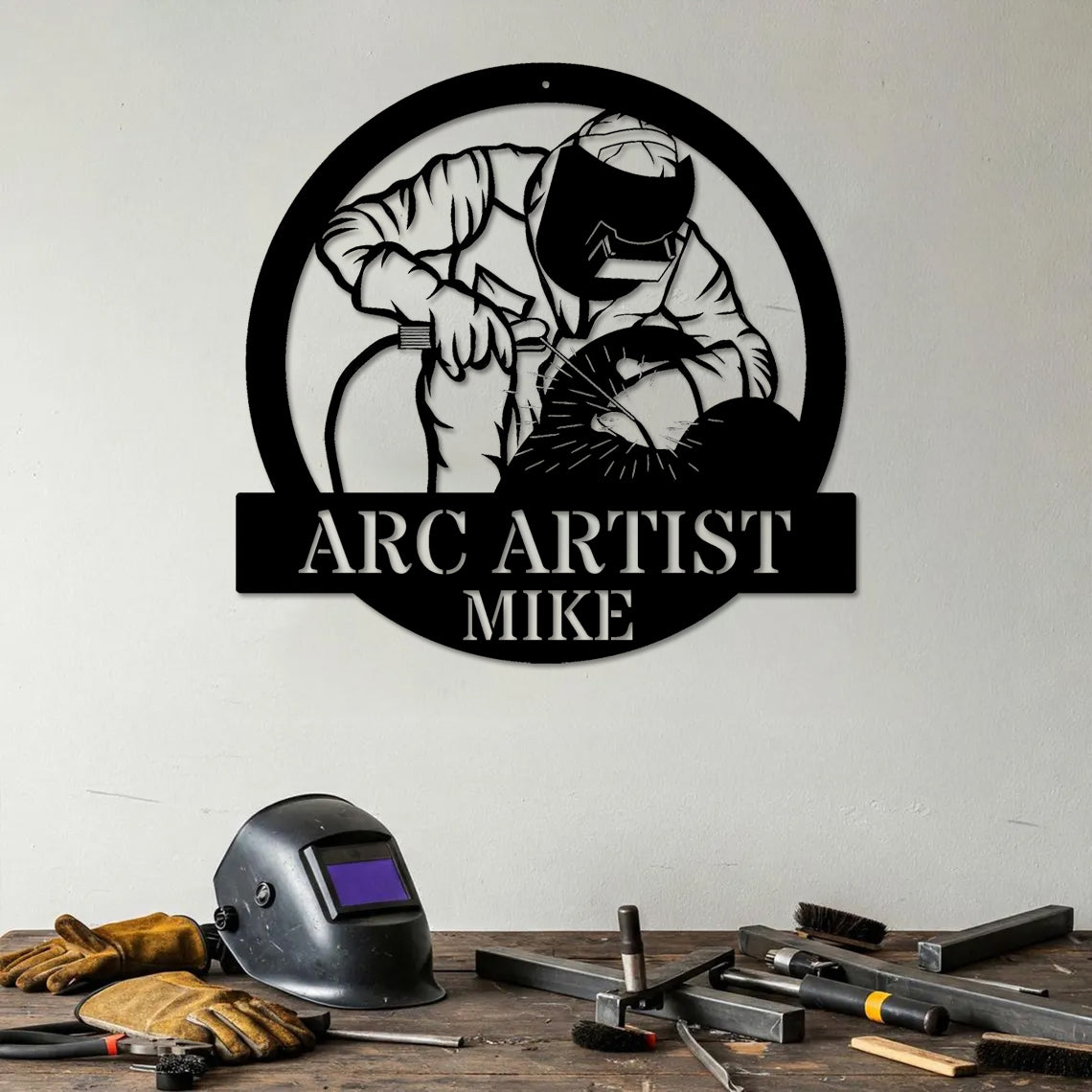 Custom Arc Artist Welder Metal Sign