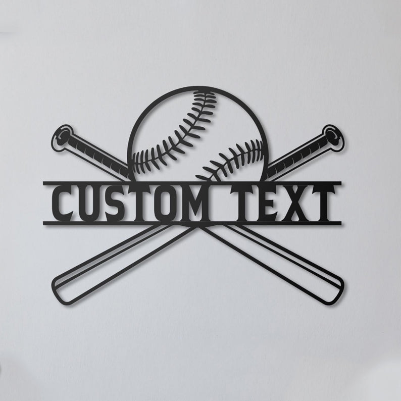 Personalized Baseball Metal Monogram