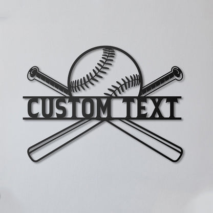 Personalized Baseball Metal Monogram