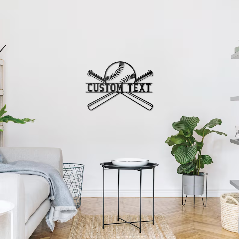 Personalized Baseball Metal Monogram