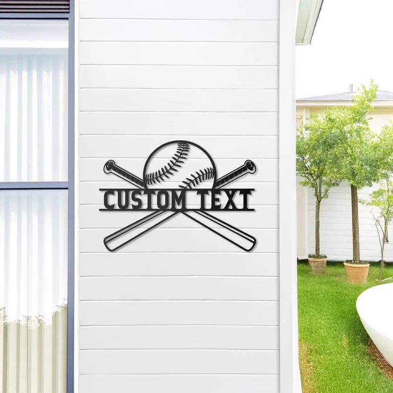 Personalized Baseball Metal Monogram