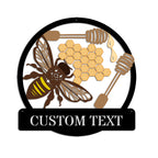 Personalized Painted Metal Bee Art