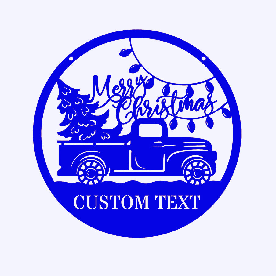 Old Christmas Truck Metal Sign