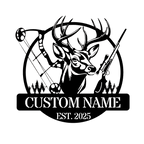 Custom Deer Hunter Metal Sign