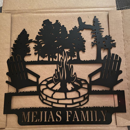 Personalized Campfire Metal Sign