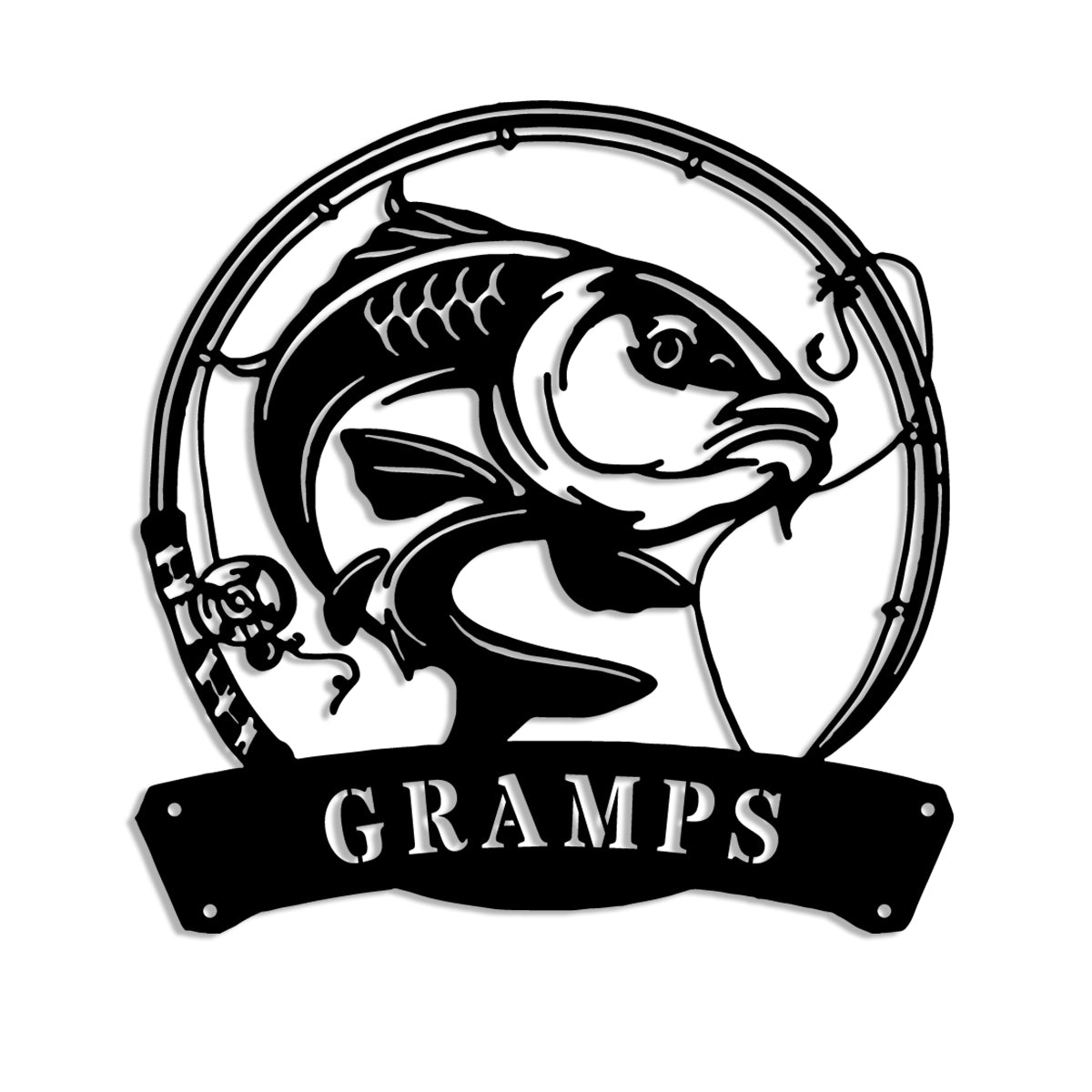 Choose Your Fish Monogram Metal Sign