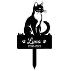 Custom Cat Grave Marker-Outdoor Metal Pet Sign