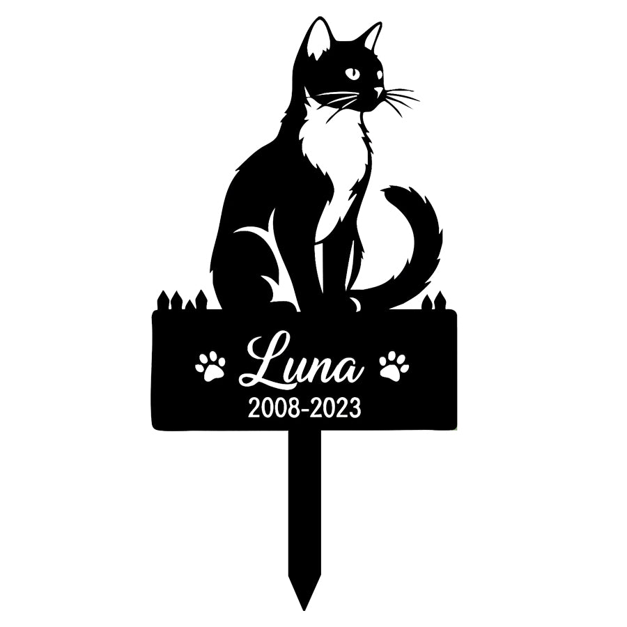 Custom Cat Grave Marker-Outdoor Metal Pet Sign