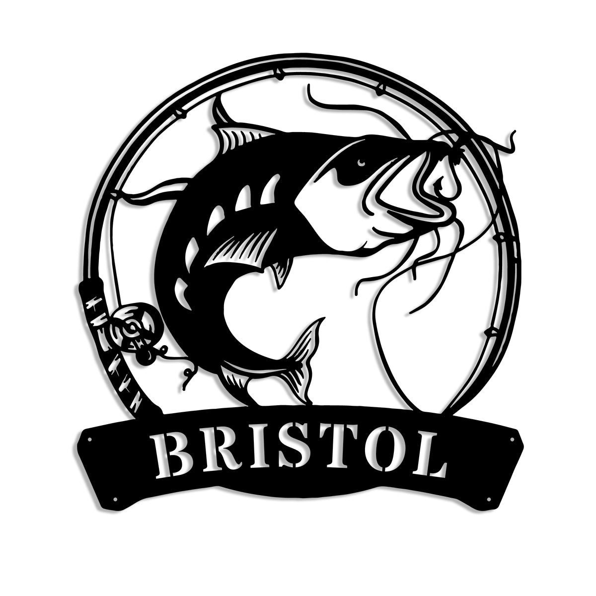 Choose Your Fish Monogram Metal Sign