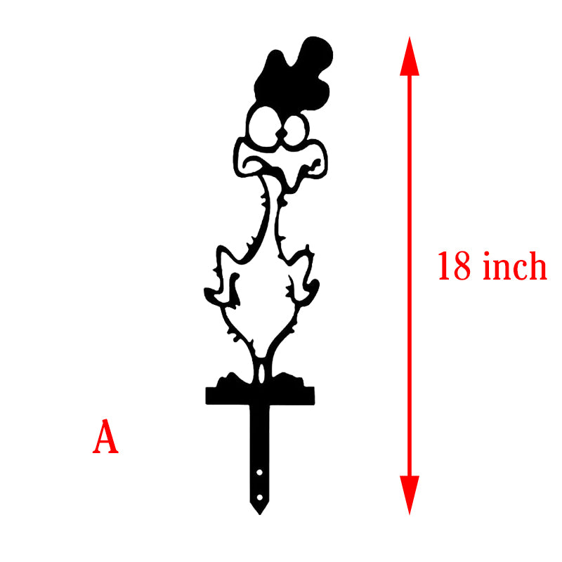 Funny Chicken Yard Metal Stakes