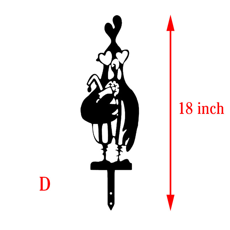 Funny Chicken Yard Metal Stakes