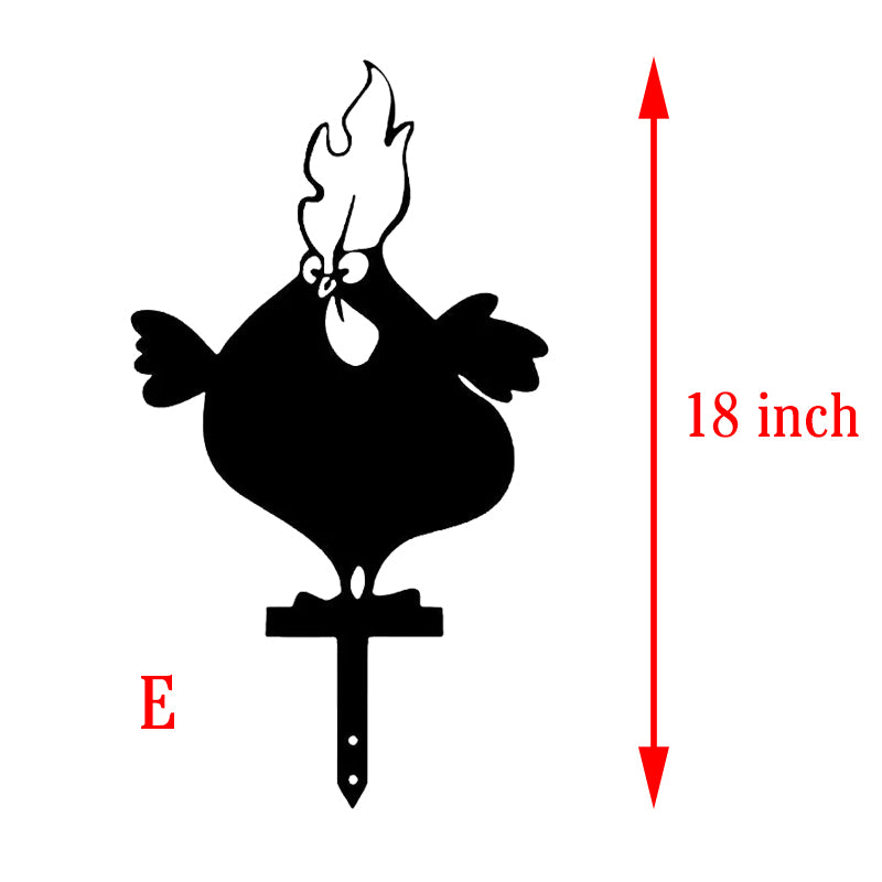Funny Chicken Yard Metal Stakes