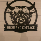 Personalized Highland Cow Metal Monogram