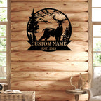 Custom Deer Cabin Metal Sign