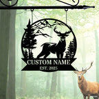Custom Deer Cabin Metal Sign