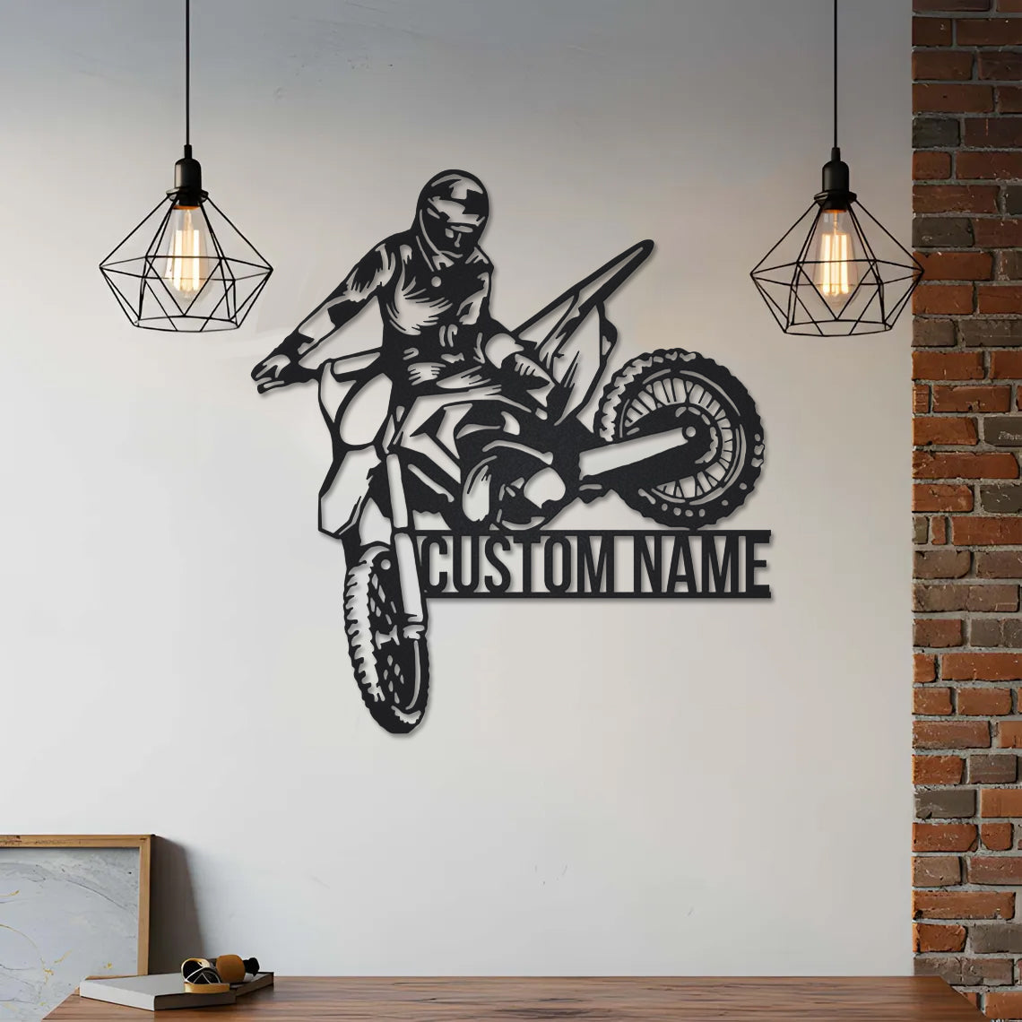 Custom Dirt Biker Metal Wall Decor
