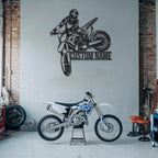 Custom Dirt Biker Metal Wall Decor