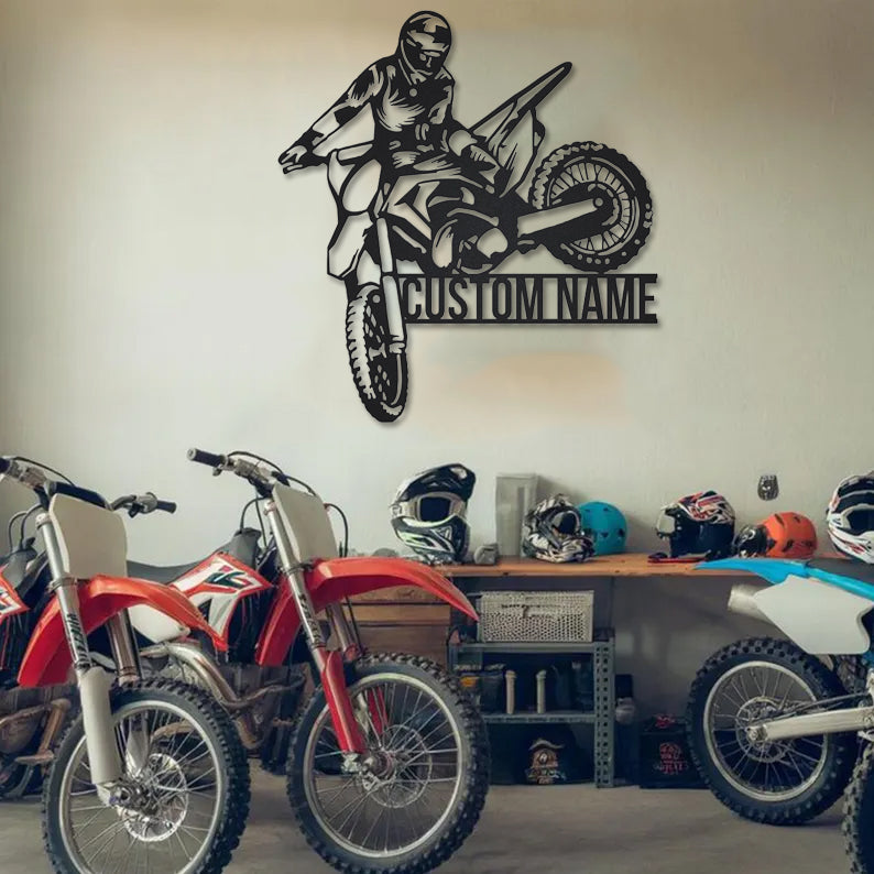 Custom Dirt Biker Metal Wall Decor