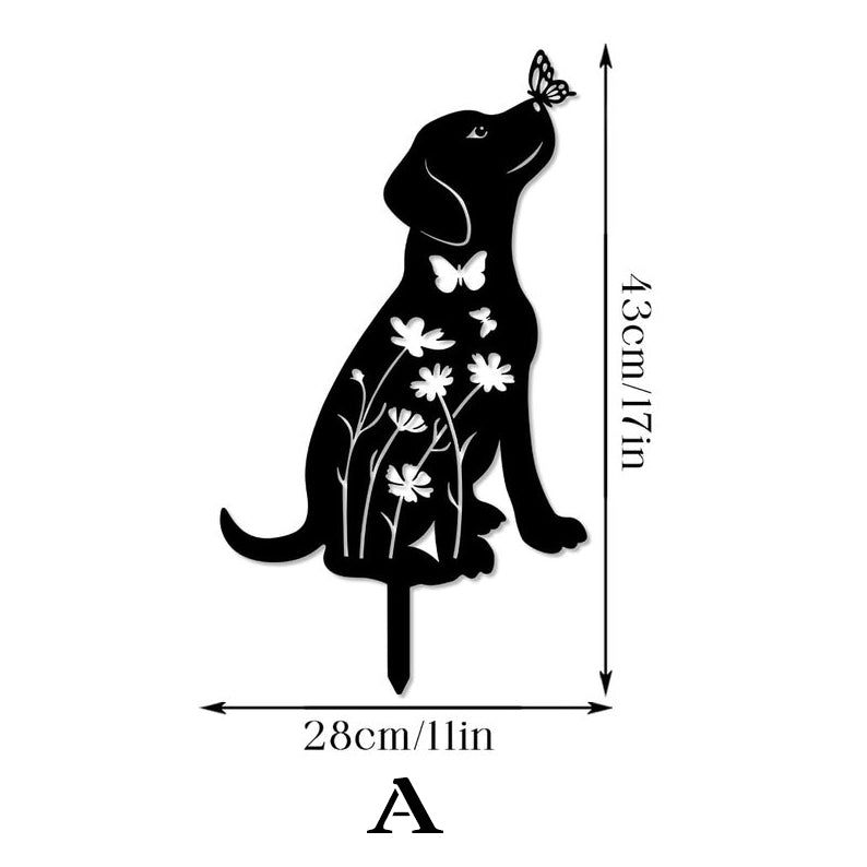 Metal Dog Garden Decor Stakes