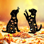 Metal Dog Garden Decor Stakes