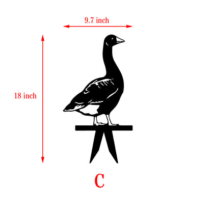 Metal Duck Garden Stakes