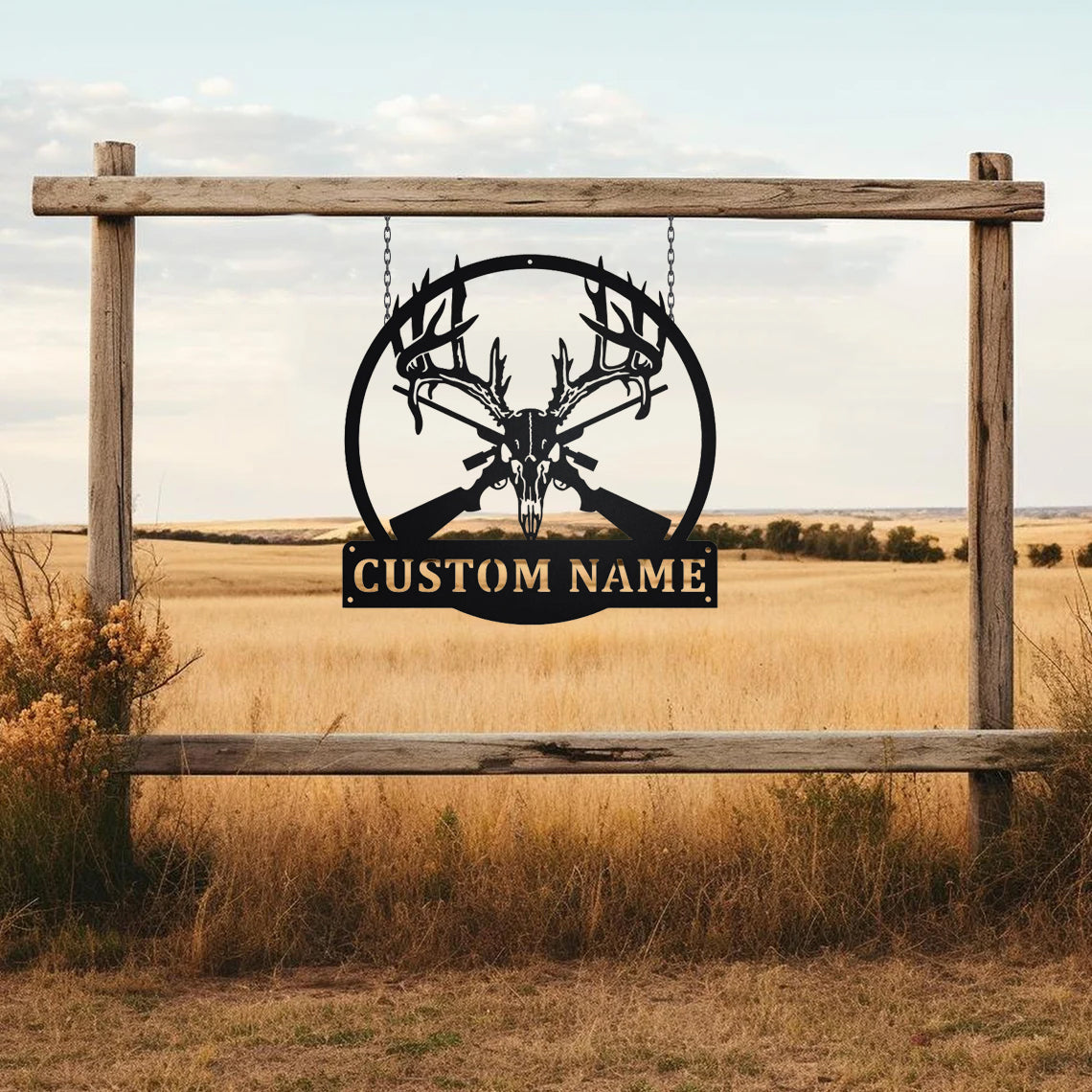 Custom Hunting Monogram Metal Sign