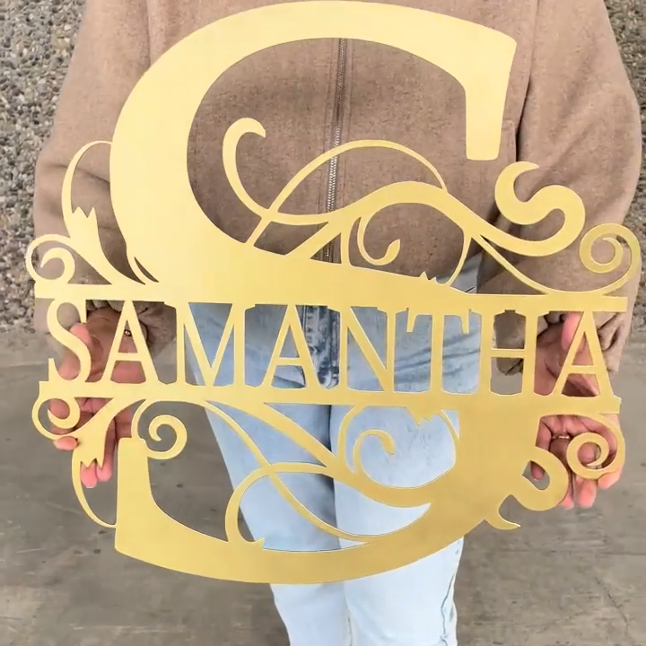 Split Letter Metal Monogram