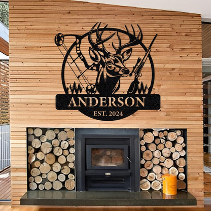 Custom Deer Hunter Metal Sign