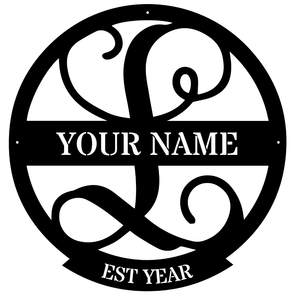 Family Name Monogram Metal Sign