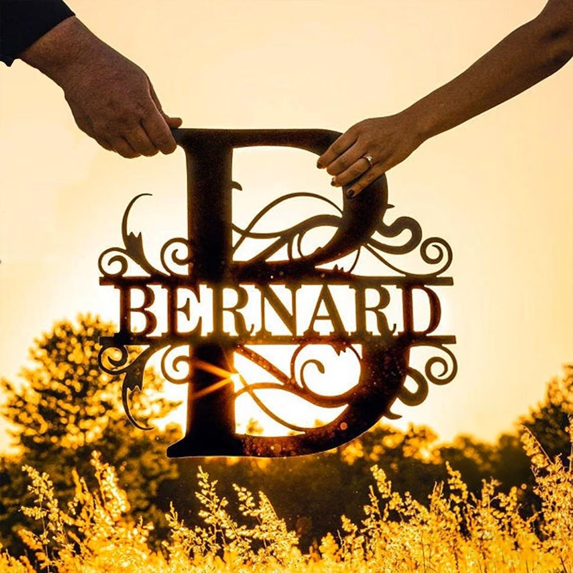 Split Letter Metal Monogram